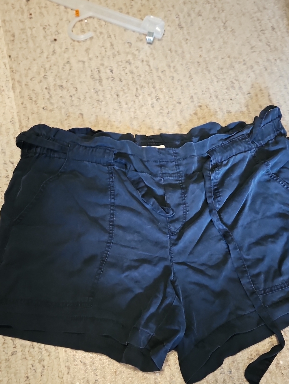 Reitmans Navy Drawstring Paperbag Waist Shorts